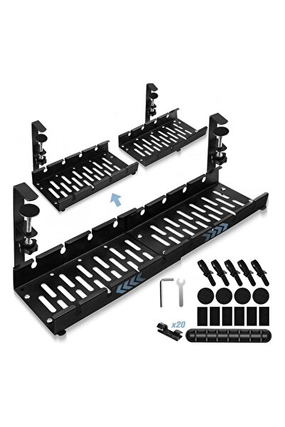 Generic Adjustable Under Desk Cable Management, Computer Cable Cord Wire Orga...
