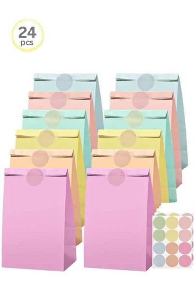 Generic Gift bag 24pcs Birthday Bag Colorful Paper Party Favor Bags for Kids,...