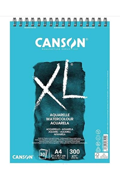 Generic CANSON XL Watercolour 300gsm A4 Paper, Cold Pressed, Spiral Pad Short...