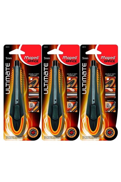 Generic 3-Piece Ultimate Soft Grip Utility Knife 9mm Blades