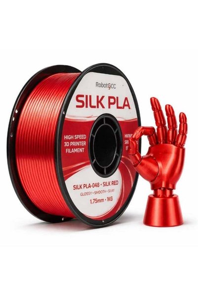 Generic RobotGCC PLA Silk Red 3D Printer Filament, 1.75mm 1KG, Bold Red Silk ...