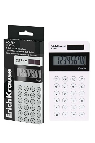Generic 8-Digit Pocket Size Calculator With Dual Power White Body
