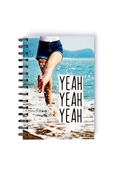 Generic Spiral A5 Notebook Beach Vibes LA California Palm Yeah Blue Aesthetics