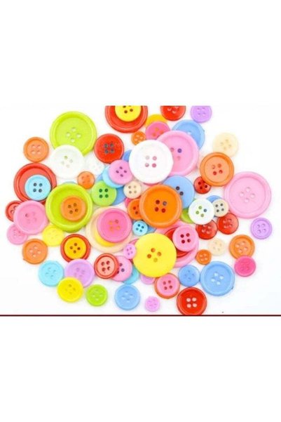 Generic 100 PCS DIY Botton Resin Button Round Craft for Sewing DIY Crafts Chi...