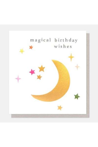 Generic Caroline Gardner Golden Moon & Stars Magical Birthday Wishes Greeting...