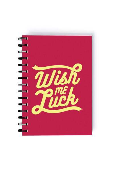 Generic Wish Me Luck Design Rectangle Spiral A5 Notebook Red/Yellow