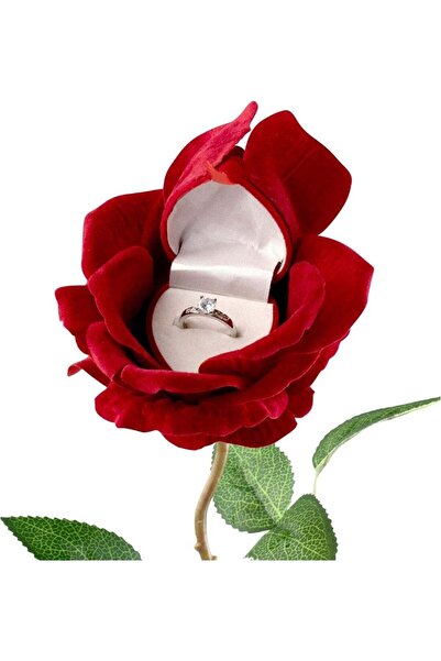 Generic Noble Rose Ring Box - Flower Heart Engagement Ring Box for Proposal R...