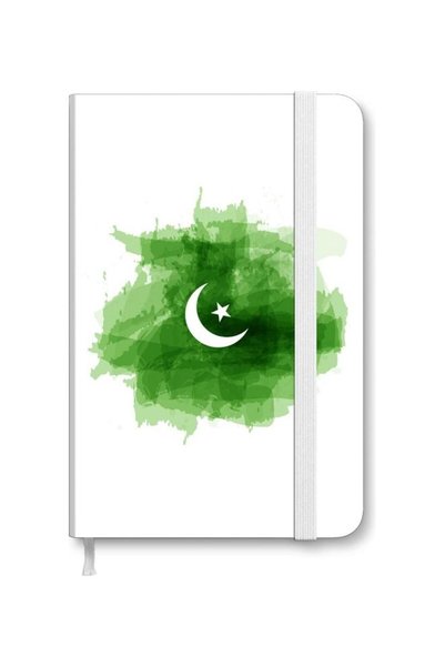 Generic Designer A5 Thick Hardcover Notebook - Crescent White/Green