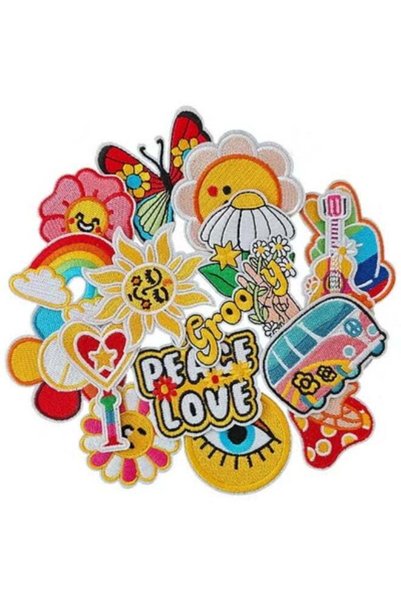 Generic Colorful Vintage Style Iron on Patches, Embroidered Iron/Sew Patches,...