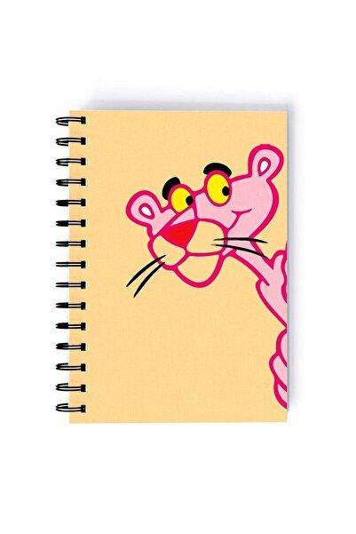 Generic Pink Panther Surprise Printed Spiral A5 Notebook Yellow/Pink/Black