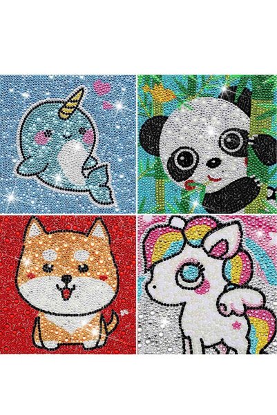 Generic 4 Pcs 5D Diamond Painting Kit Full Drill Painting by Number Kits for ...