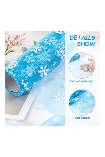 Generic Snowflake Tulle Roll - 6 inch x 10 Yards, Perfect for Crafting, Bows,...