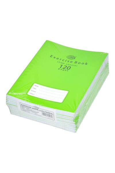 Generic Exercise Books 5 Mm Square With Left Margin, 120 Pages, Pack Of 12 Pi...