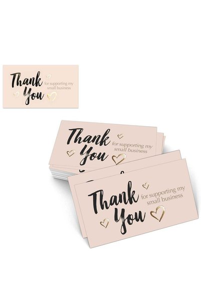 Generic 120 Gold Foil Thank You for Supporting My Small Business Cards - Busi...