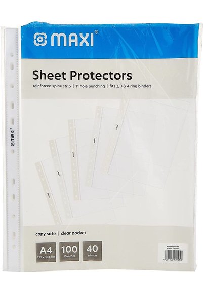 Generic 100-Piece Reinforcement Sheet Protector 40 Micron Thickness