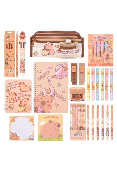 Generic Cute Capybara Back to School Stationery Set,Capybara Pencil Case with...