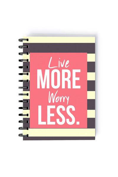 Generic Spiral A5 Notebook Inspirational Quote Motivations Live More Pink and...