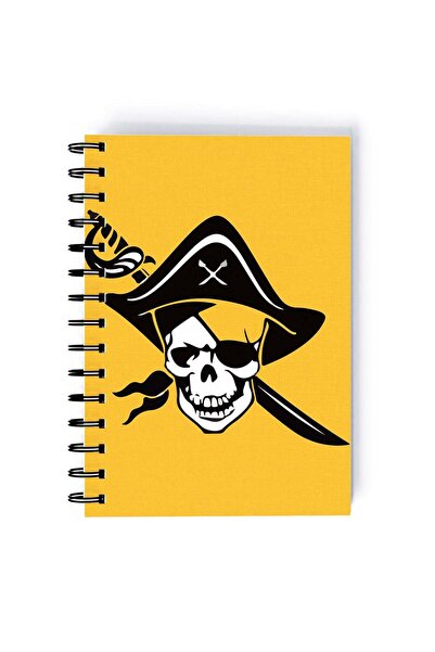 Generic Spiral A5 Notebook Piratecore Aesthetic Yellow Flag Emblem Pirates of...