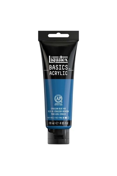 Generic Basics Acrylic Colour Paint Tube 118ml Content Cerulean Blue Hue