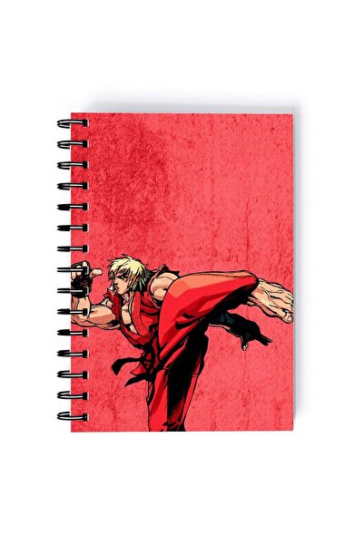 Generic Street Fighter Ryu Printed Spiral A5 Notebook Grey/Red/Black