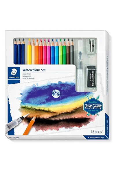 Generic 18-Piece Design Journey Watercolour Set With pencils, Waterbrush And ...