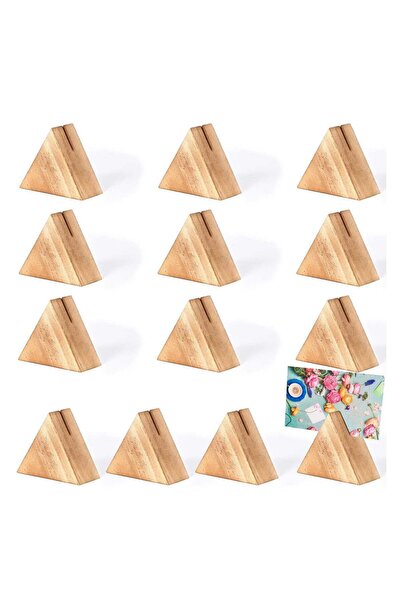 Generic 10 Pcs Wooden Triangle Photo & Place Card Holders - Stylish and Versa...