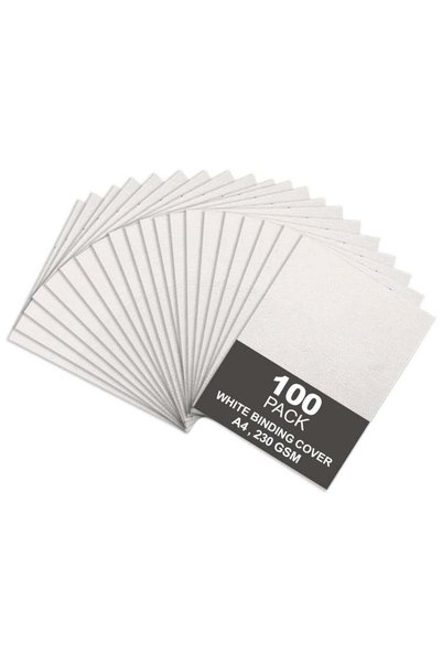 Generic [100 Pack] White Binding Cover [A4] 230 GSM – Durable Protective Shee...
