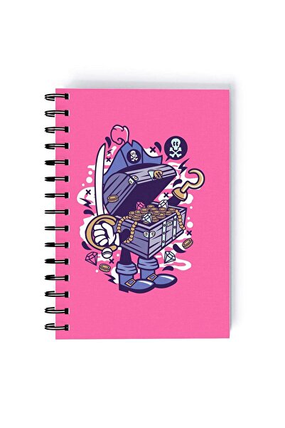 Generic Treasure Print Rectangle Spiral A5 Notebook Multicolour