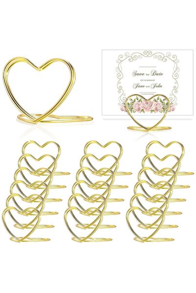 Generic Table Number Holder Heart Shaped Position Card Holder Steel Table Num...