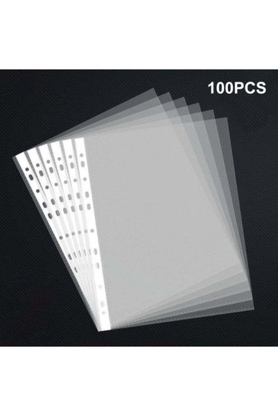 Generic 100pcs A4 File Bag, Thick 11-Hole Plastic Page Protection Sheet Prote...