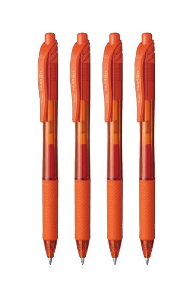 Generic 4-Piece Energel Gel Ink Pen 0.7mm Tip Orange Ink