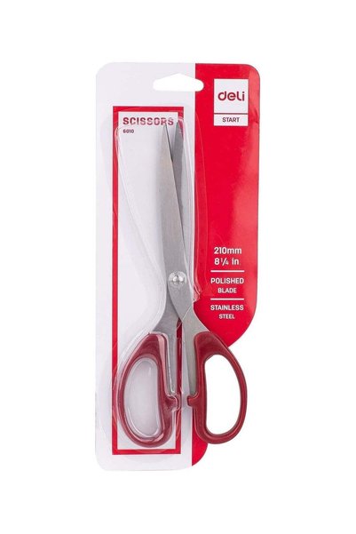 Generic Deli E6010 Scissors, 210 Mm Length, Black/Red