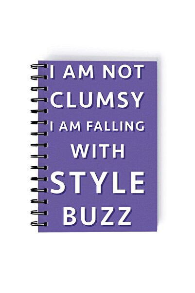Generic Buzz Clumsy Printed Spiral A5 Notebook Purple/White