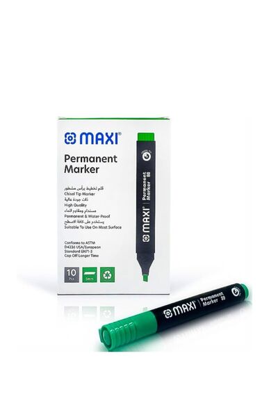 Generic Maxi Permanent marker with Chisel tip 10pc Green