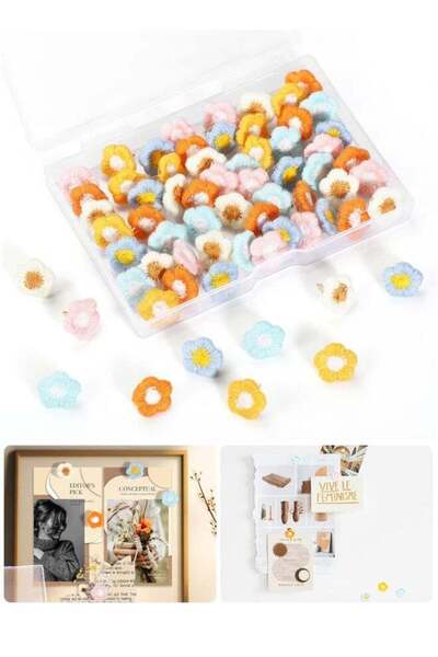Generic 30PCS Flower Decorative Thumbtacks For Cork Bulletin Board