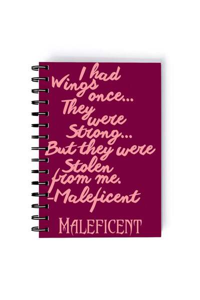 Generic Spiral A5 Notebook Maleficent Quote Gothic Queen Aesthetic Wings quot...