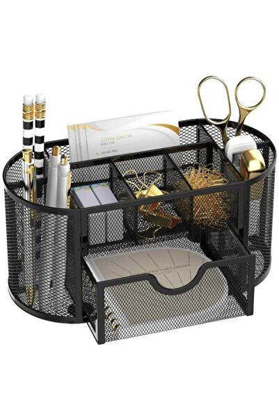 Generic Premium Mesh Desk Organizer – 9-Compartment Office Storage with Drawe...