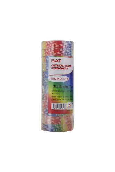 Generic Bat Crystal Clear Stationery Tape All Purpose Tape- 12pcs