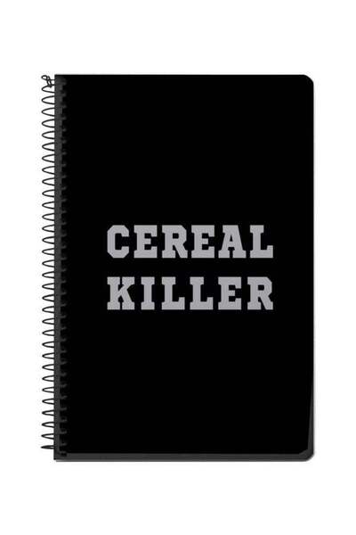 Generic A5 Cereal Killer Printed Spiral Bound Notebook Black/Grey
