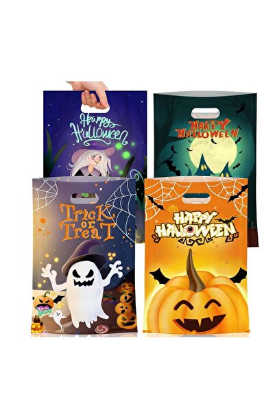 Generic 50 Pcs Halloween Goodie Bags with Handles - Happy Halloween Treat Bag...