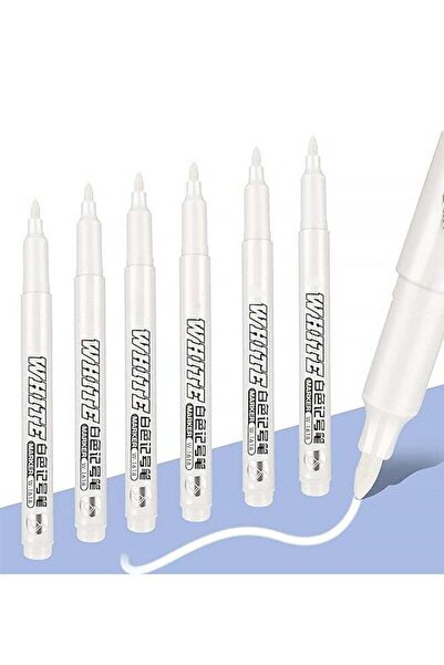 Generic 6 Pcs White Marker Paint Pens,for Wood, Water-Based White Markers for...
