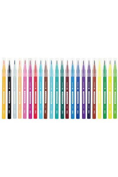 Generic Deli EC10324 COLOR EMOTION Washable Felt Pen Set, 24 Colors, Soft Bru...