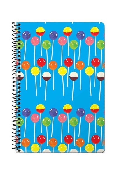 Generic Lollipop Loops A5 Spiral Notebook Blue