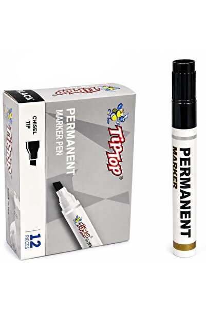 Generic 12 Pcs Black Permanent Marker Set – Quick-Dry Writing Markers