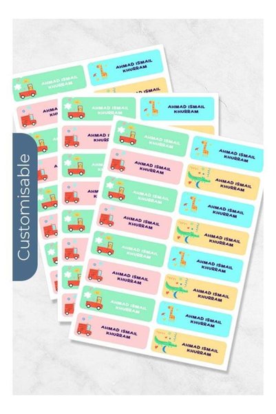 Generic Wild Buddies Name Labels – Personalised Animal-Themed Stickers for Sc...
