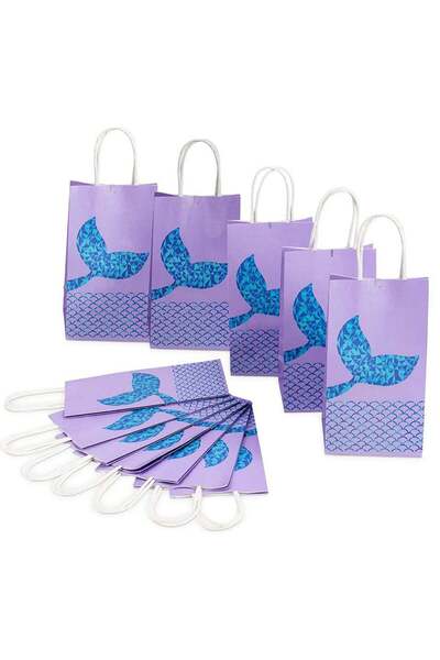 Generic 10PCS Mermaid Gift Bags Mermaid Party Supplies Favors Goodie Bag Glit...