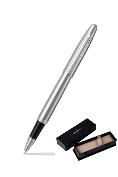 Generic VFM Rollerball Pen With Chrome Trim And Brushed Chrome Barrel In Gift...