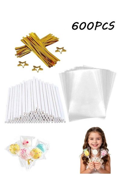 Generic 600Pcs DIY Lollipop Three-Piece Packaging Bag for Individually Wrappe...