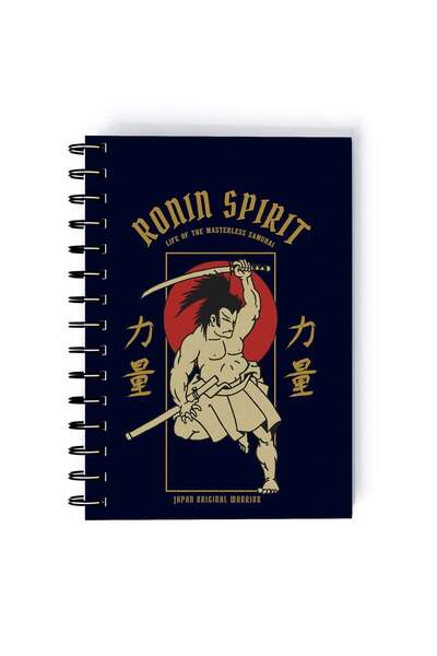 Generic Samurai Sword Action Rectangle Spiral A5 Notebook Multicolour
