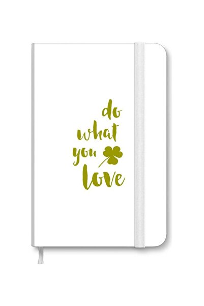 Generic Designer A5 Thick Hardcover Notebook - Do what you love White/Green